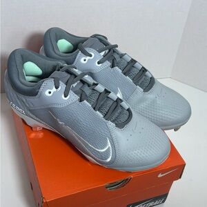 Nike Hyperdiamond 4 Elite Women's Softball Cleats Gray White Size 7.5